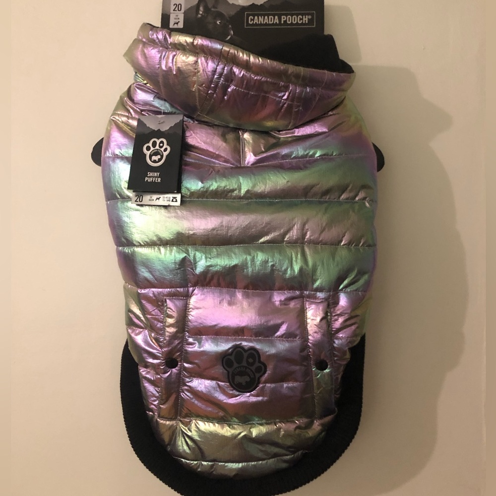 Iridescent Canada Pooch Dog Jacket Size 20